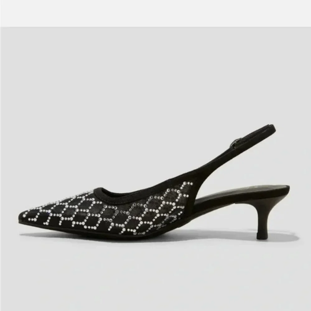 NEW! WOMEN'S GIGI SLINGBACK KITTEN HEELS SZ 9 - Picture 2 of 5